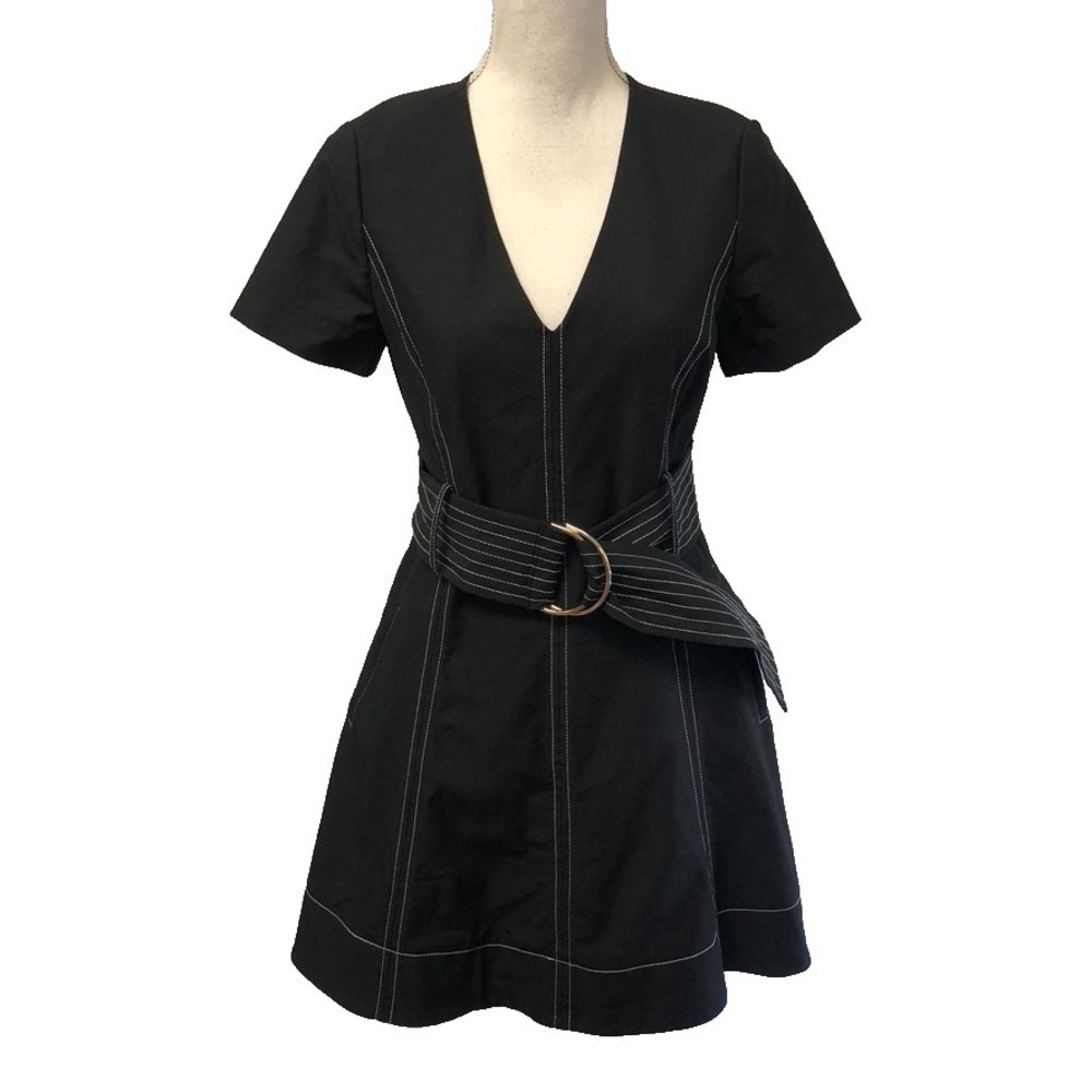 Diane Von Furstenberg‎ Fit And Flare Dress Womens 2 Black Belted Whimsigoth